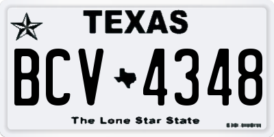 TX license plate BCV4348