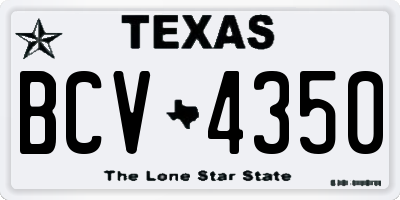 TX license plate BCV4350