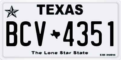 TX license plate BCV4351