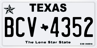 TX license plate BCV4352