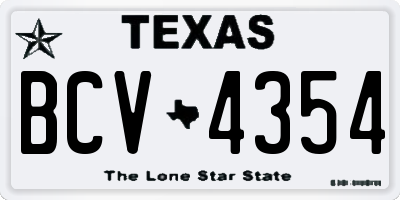 TX license plate BCV4354