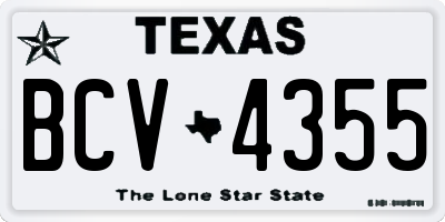 TX license plate BCV4355