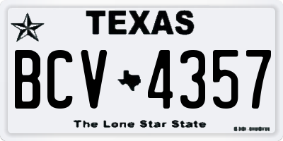 TX license plate BCV4357