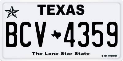TX license plate BCV4359