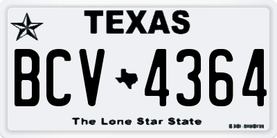 TX license plate BCV4364