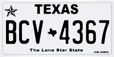 TX license plate BCV4367