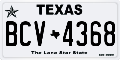 TX license plate BCV4368