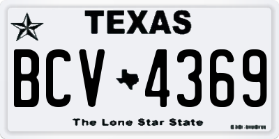 TX license plate BCV4369