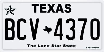 TX license plate BCV4370