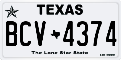 TX license plate BCV4374