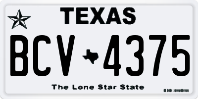 TX license plate BCV4375