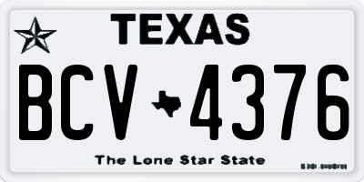 TX license plate BCV4376
