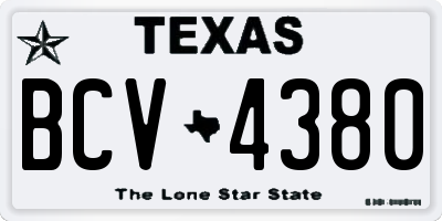 TX license plate BCV4380