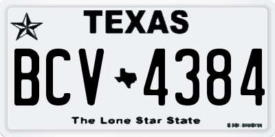TX license plate BCV4384