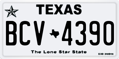 TX license plate BCV4390