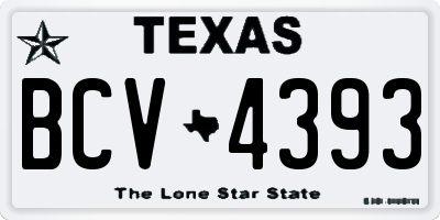 TX license plate BCV4393