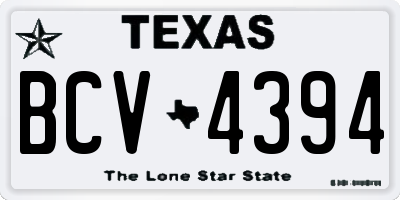 TX license plate BCV4394