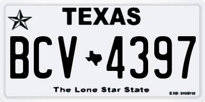 TX license plate BCV4397