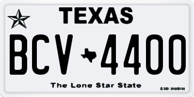 TX license plate BCV4400