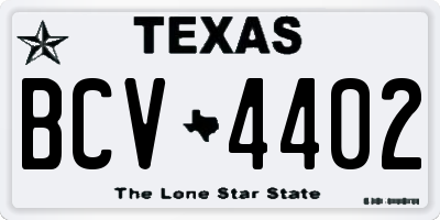 TX license plate BCV4402