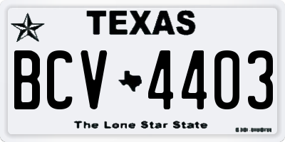 TX license plate BCV4403
