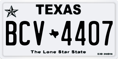 TX license plate BCV4407