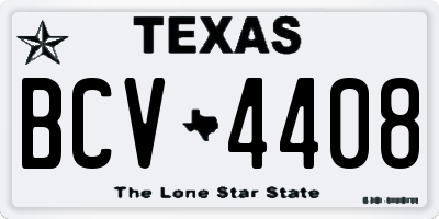 TX license plate BCV4408
