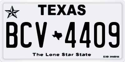 TX license plate BCV4409
