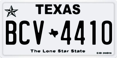 TX license plate BCV4410
