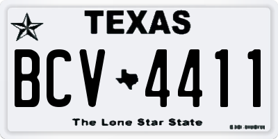 TX license plate BCV4411