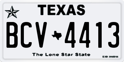 TX license plate BCV4413