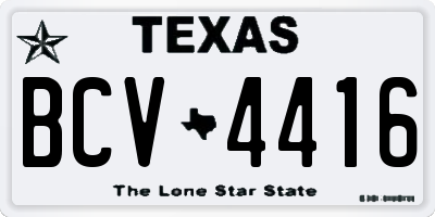TX license plate BCV4416