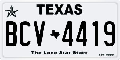 TX license plate BCV4419