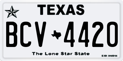 TX license plate BCV4420