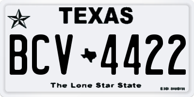 TX license plate BCV4422