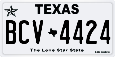 TX license plate BCV4424