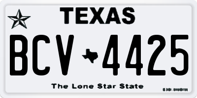 TX license plate BCV4425