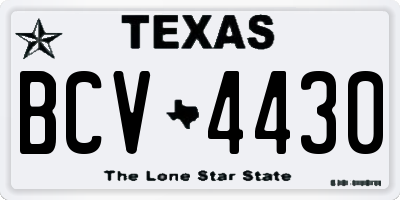 TX license plate BCV4430