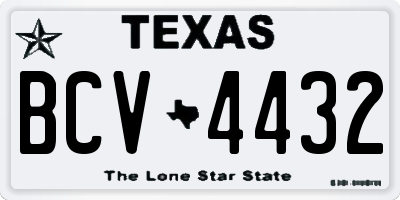 TX license plate BCV4432