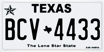 TX license plate BCV4433