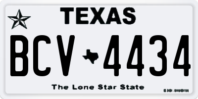 TX license plate BCV4434