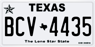 TX license plate BCV4435