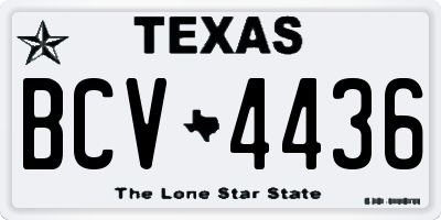 TX license plate BCV4436