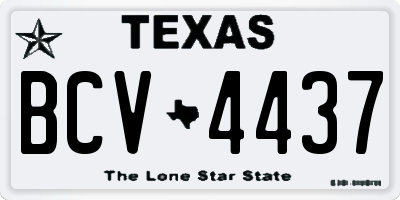 TX license plate BCV4437