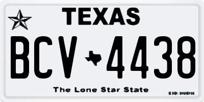 TX license plate BCV4438
