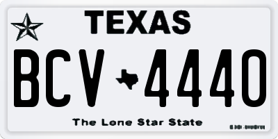 TX license plate BCV4440