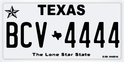TX license plate BCV4444