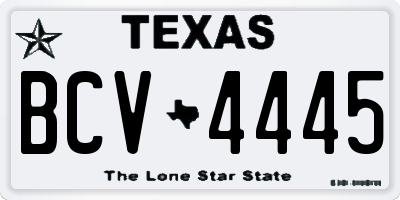TX license plate BCV4445