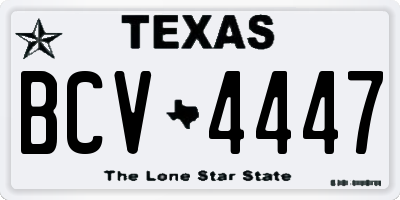 TX license plate BCV4447