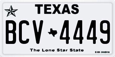 TX license plate BCV4449